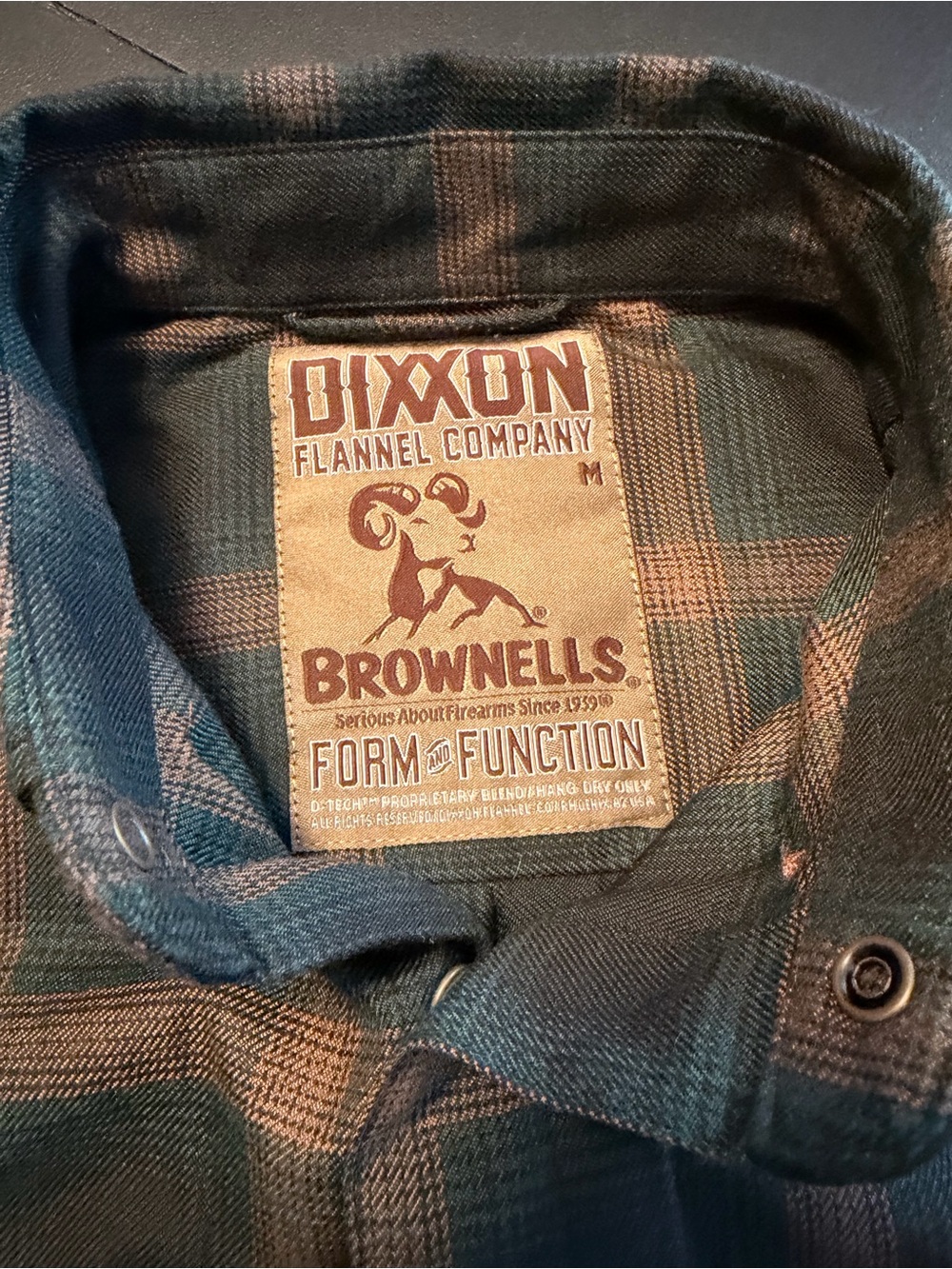 DIXXON / Brownells Green and Brown Plaid Flannel Shirt